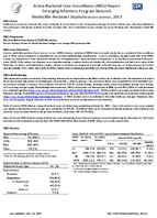 2013 Methicillinresistant Staphylococcus aureus surveillance report from Active Bacterial Core surveillance ABCs