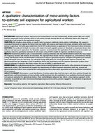 A Qualitative Characterization of MesoActivity Factors to Estimate Soil Exposure for Agricultural Workers