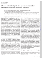 Effect of Antioxidant Protection by PCoumaric Acid on LowDensity Lipoprotein Cholesterol Oxidation