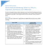 National DPP Job Aid WordofMouth Marketing What It Is Why Its Important and How to Use it Effectively