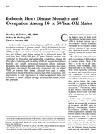 Ischemic Heart Disease Mortality and Occupation Among 16 to 60YearOld Males