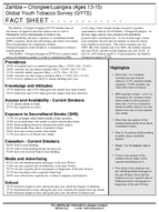 2002 Zambia  ChongweLuangwa Ages 1315 Global Youth Tobacco Survey GYTS Fact Sheet