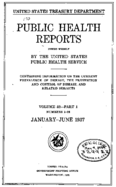 Public Health Reports  v 52 part I numbers 126 JanuaryJune 1937  index