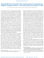 Minimal SARSCoV2 Transmission After Implementation of a Comprehensive Mitigation Strategy at a School  New Jersey August 20November 27 2020