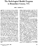 The radiological health program in Rensselaer County NY