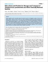 Silica Desiccant Packets for Storage and Transport of Streptococcus pneumoniae and Other Clinically Relevant Species
