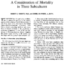 A Consideration Of Mortality In Three Subcultures