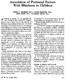 Association of perinatal factors with blindness in children