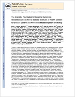 The Scientific Foundation for personal genomics recommendations from a National Institutes of HealthCenters for Disease Control and Prevention multidisciplinary workshop