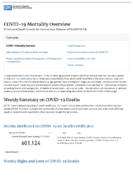 COVID19 Mortality Overview Provisional Death Counts for Coronavirus Disease 2019 COVID19 20210721