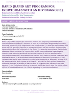 RAPID RAPID ART PROGRAM FOR INDIVIDUALS WITH AN HIV DIAGNOSIS