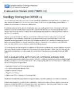 Serology Testing for COVID19 May 5 2020