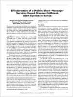 Effectiveness of a Mobile ShortMessageServiceBased Disease Outbreak Alert System in Kenya