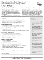 2000 Nigeria  Cross River State Ages 1315 Global Youth Tobacco Survey GYTS Fact Sheet