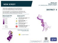 NJ Congressional District 09 Stroke and Stroke Centers Map 118th Congress
