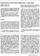 Quality control of birth defect registry data a case study