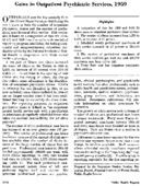 Gains in outpatient psychiatric services 1959