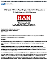 CDC Health Advisory Regarding the Potential for Circulation of Drifted Influenza a H3N2 Viruses