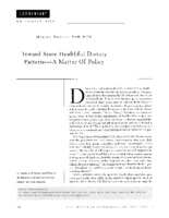 Toward more healthful dietary patternsa matter of policy