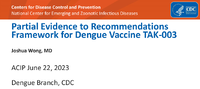 Partial evidence to recommendations framework for dengue vaccine TAK003