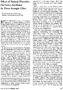 Effect of natural fluorides on caries incidence in three Georgia cities
