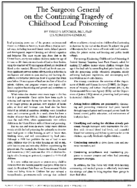 The Surgeon General on the continuing tragedy of childhood lead poisoning