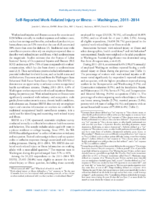 SelfReported WorkRelated Injury or Illness  Washington 20112014