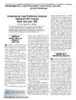 Environmental Lead Proficiency Analytical Testing ELPAT Program March and June 1999