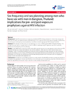 Sex frequency and sex planning among men who have sex with men in Bangkok Thailand implications for pre and postexposure prophylaxis against HIV infection