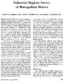 Industrial hygiene survey of metropolitan Denver