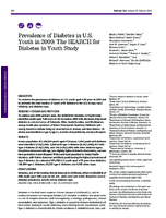 Prevalence of Diabetes in US Youth in 2009 The SEARCH for Diabetes in Youth Study