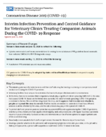 Interim Infection Prevention and Control Guidance for Veterinary Clinics During the COVID19 Response June 12 2020