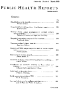 Public Health Report  v 68 no 3  table of contents