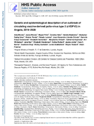 Genetic and epidemiological description of an outbreak of circulating vaccinederived poliovirus type 2 cVDPV2 in Angola 20192020