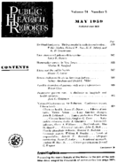 Public Health Rep v 74 no 5  table of contents