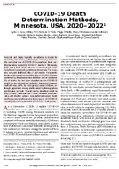 COVID19 Death Determination Methods Minnesota USA 202020221