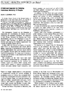 A national agenda for helping homeless mentally ill people