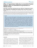 Effect of Transmission Reduction by InsecticideTreated Bednets ITNs on Antimalarial Drug Resistance in Western Kenya