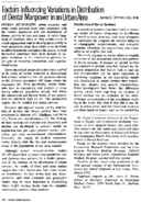 Factors Influencing Variations In Distribution Of Dental Manpower In An Urban Area