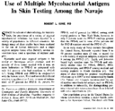 Use Of Multiple Mycobacterial Antigens In Skin Testing Among The Navajo