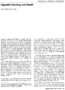 Cigarette Smoking And Health