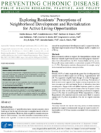 Exploring Residents Perceptions of Neighborhood Development and Revitalization for Active Living Opportunities