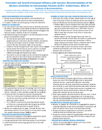 Prevention and control of seasonal influenza with vaccines  recommendations of the Advisory Committee on Immunization Practices ACIP  United States 202223  summary of recommendations