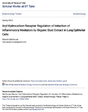 Aryl Hydrocarbon Receptor Regulation of Induction of Inflammatory Mediators by Organic Dust Extract in Lung Epithelial Cells