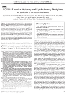 COVID19 Vaccine Hesitancy and Uptake Among Firefighters An Application of the Health Belief Model