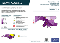 NC Congressional District 01 Stroke and Stroke Centers Map 119th Congress