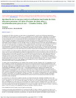 Aprobacin de la vacuna contra la influenza inactivada de dosis alta para personas 65 aos Fluzone de dosis alta y recomendaciones para el uso  Estados Unidos 2010 MMWR 2010 59 16