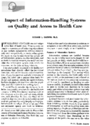 Impact of informationhandling systems on quality and access to health care