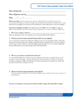 CDC clear communication index score sheet