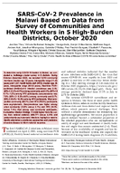 SARSCoV2 Prevalence in Malawi Based on Data from Survey of Communities and Health Workers in 5 HighBurden Districts October 2020
